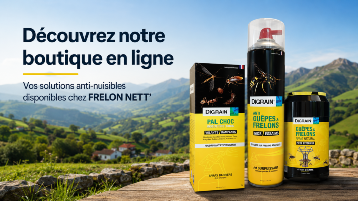 FRELON NETT’ vous propose une boutique en ligne spécialisée dans les produits contre les nuisibles : guêpes, frelons, rongeurs, fourmis, cafards, moustiques et insectes du quotidien.