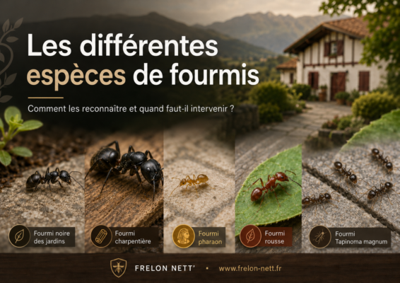 Découvrez les principales espèces de fourmis, leurs risques et les solutions professionnelles pour les traiter avec FRELON NETT’ au Pays Basque et en Béarn.
