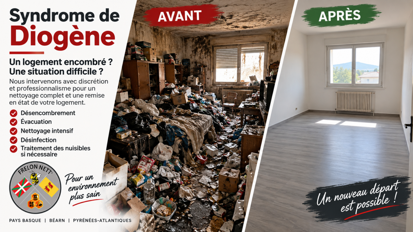 Syndrome de Diogène : nettoyage et désinfection | FRELON NETT’